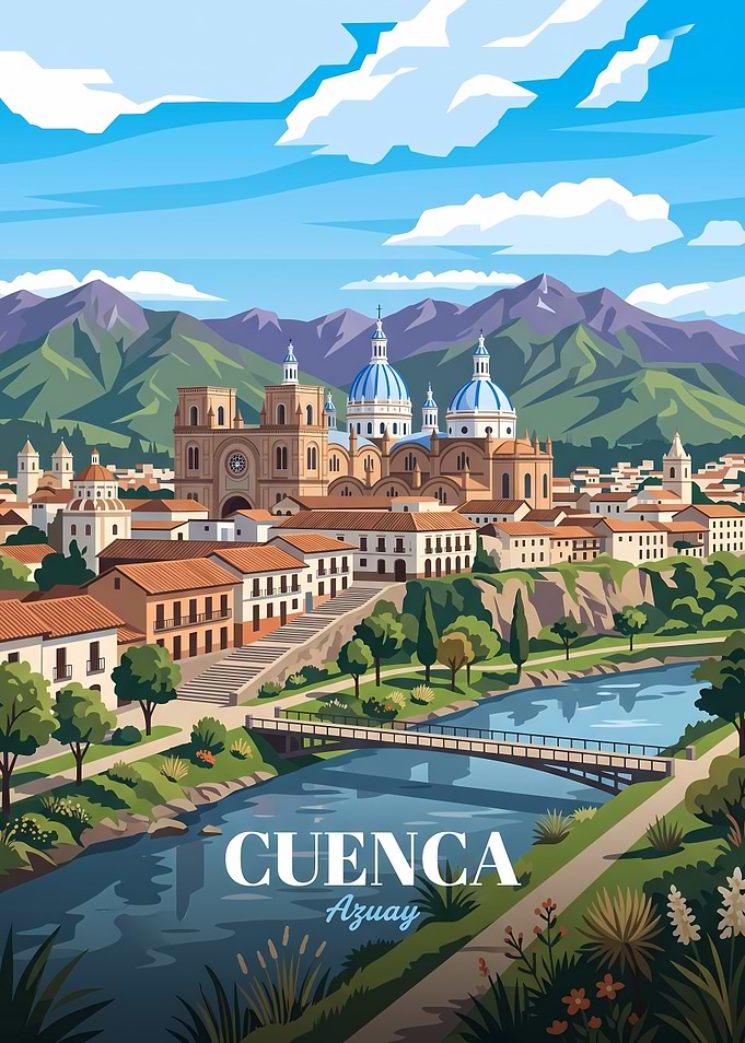 Cuenca Ecuador Travel Poster