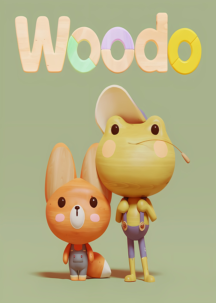 Woodo Wooden Animal Character Figures