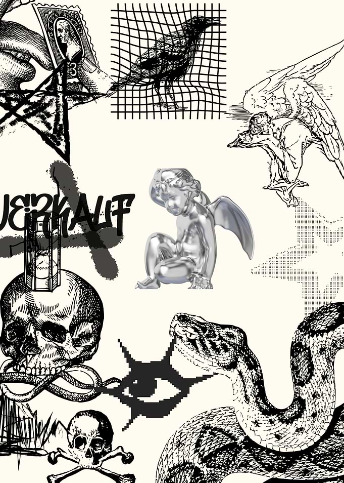 Eclectic Gothic Collage Art
