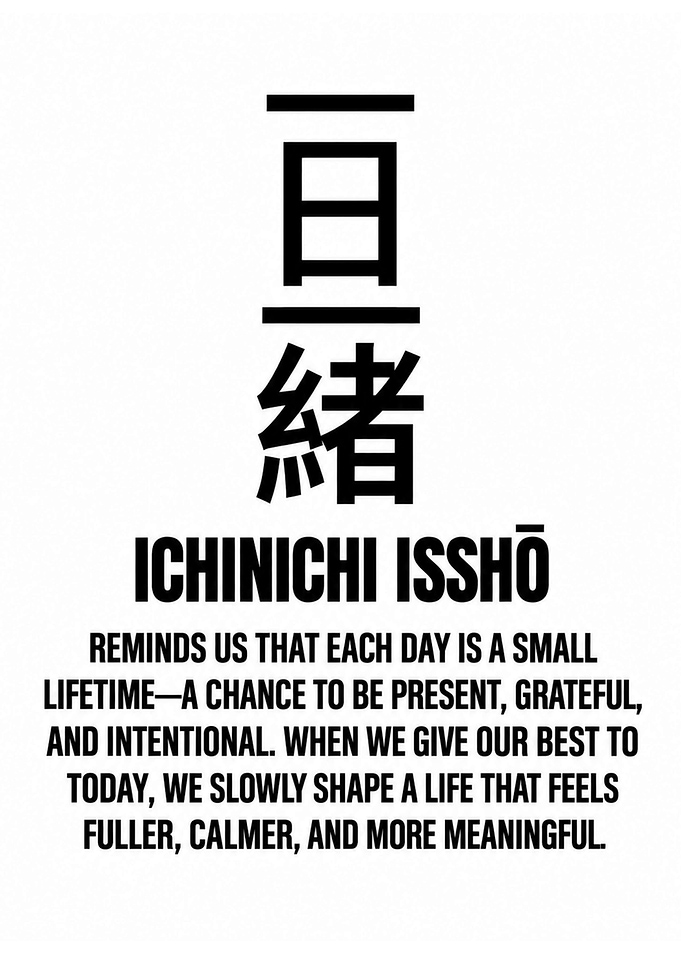 Ichinichi Issho Inspirational Japanese Quote Poster