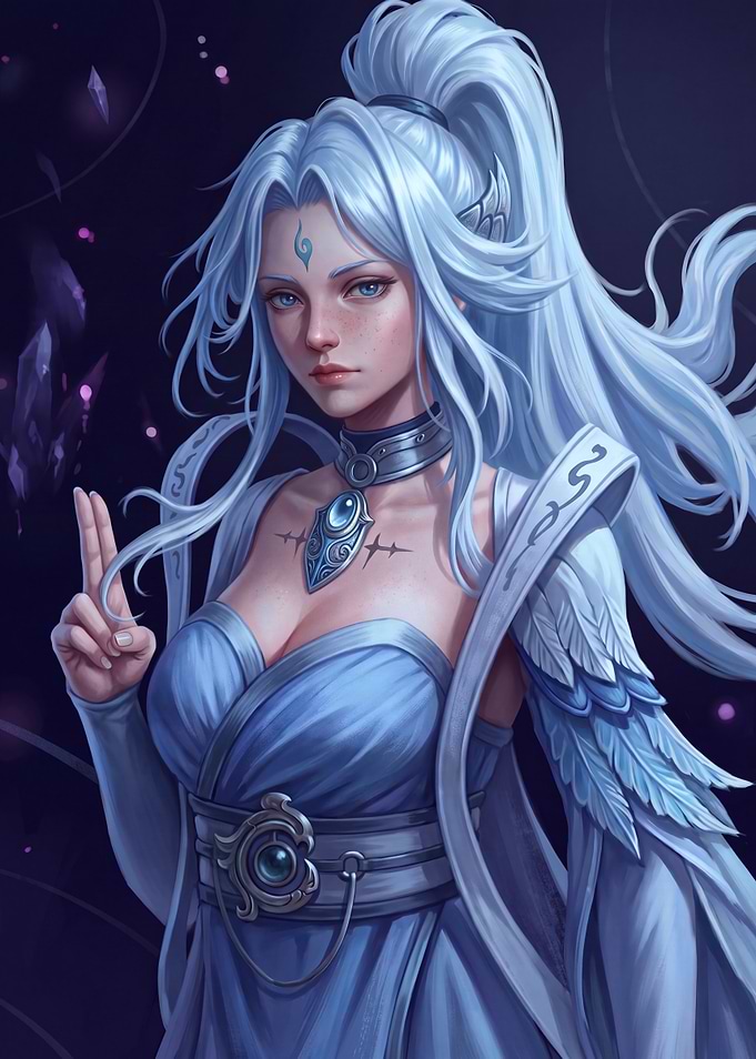 Elegant Fantasy Ice Mage Portrait