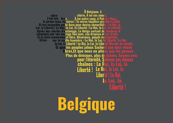 Belgium Map Typography Art