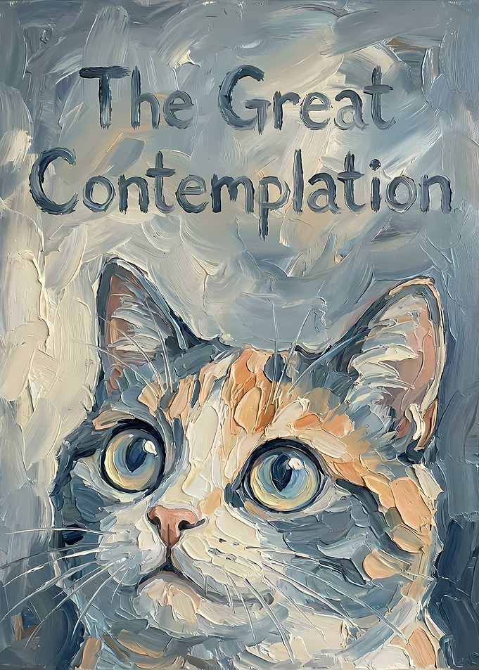The Great Contemplation Cat Painting