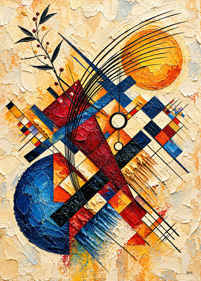 The Branch That Crossed the Sun | Geometric Abstract Art