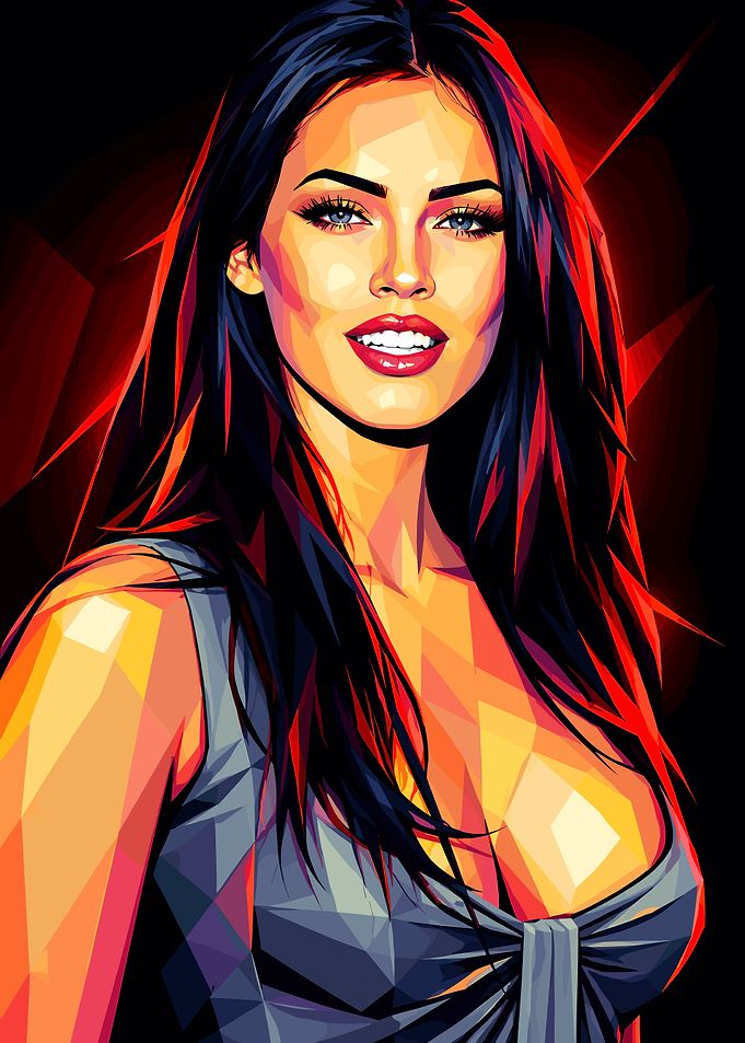 Megan Fox Low Poly Portrait