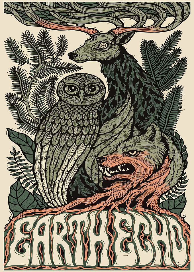 Earth Echo Forest Animal Illustration