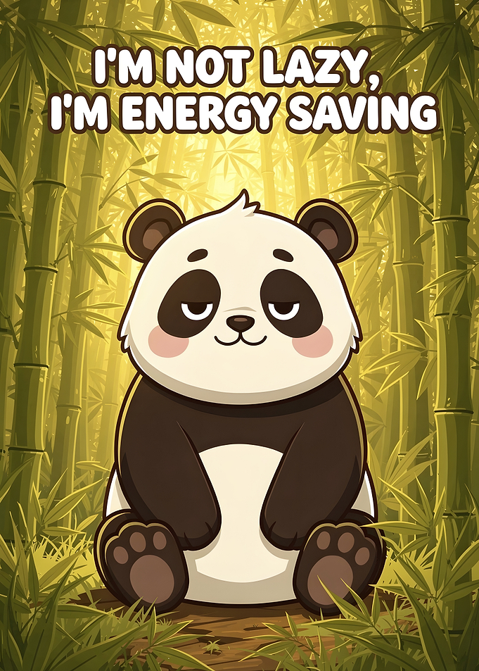 Cute Panda Energy Saving Quote Poster