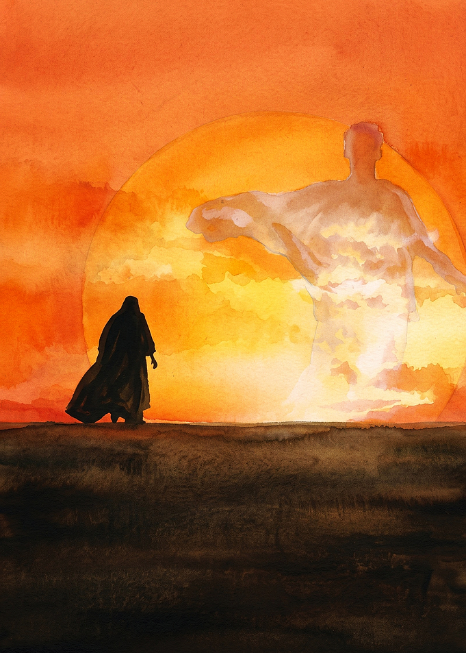Jesus Faith Sunset Watercolor Poste