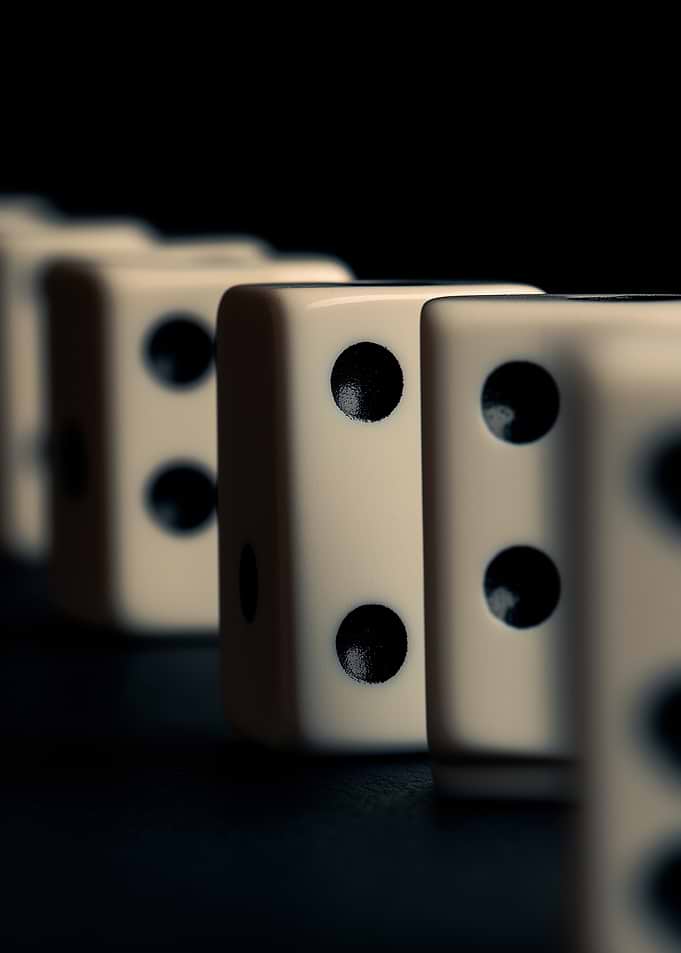 Row of Classic Dominoes