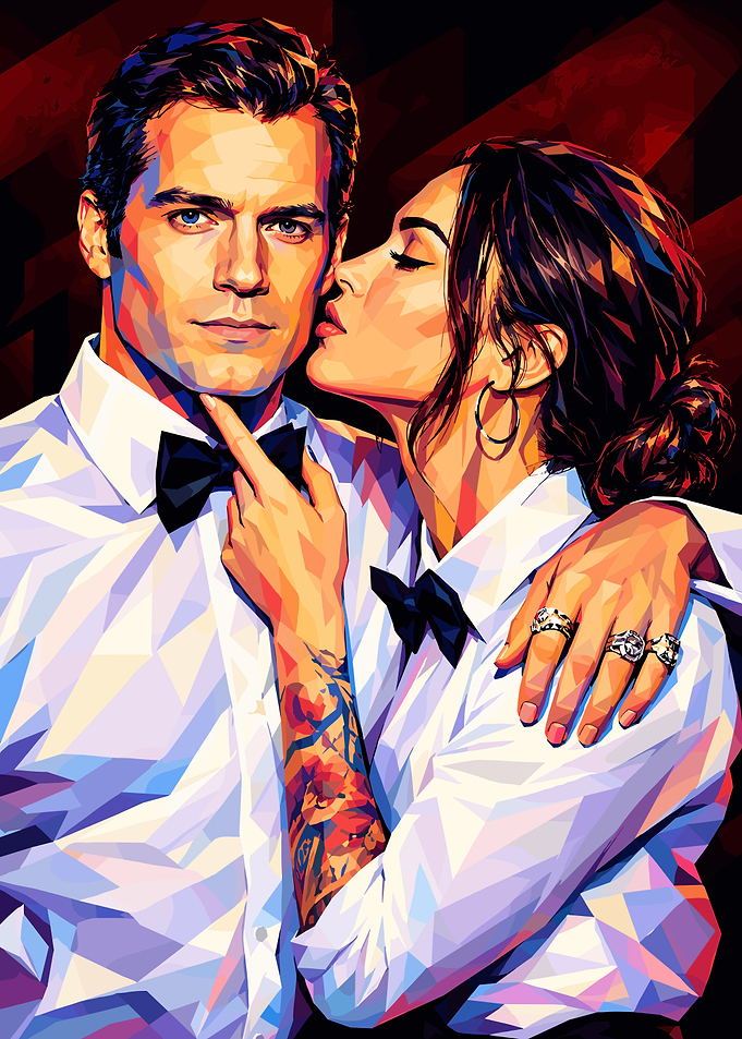 Low Poly Portrait of Henry Cavill