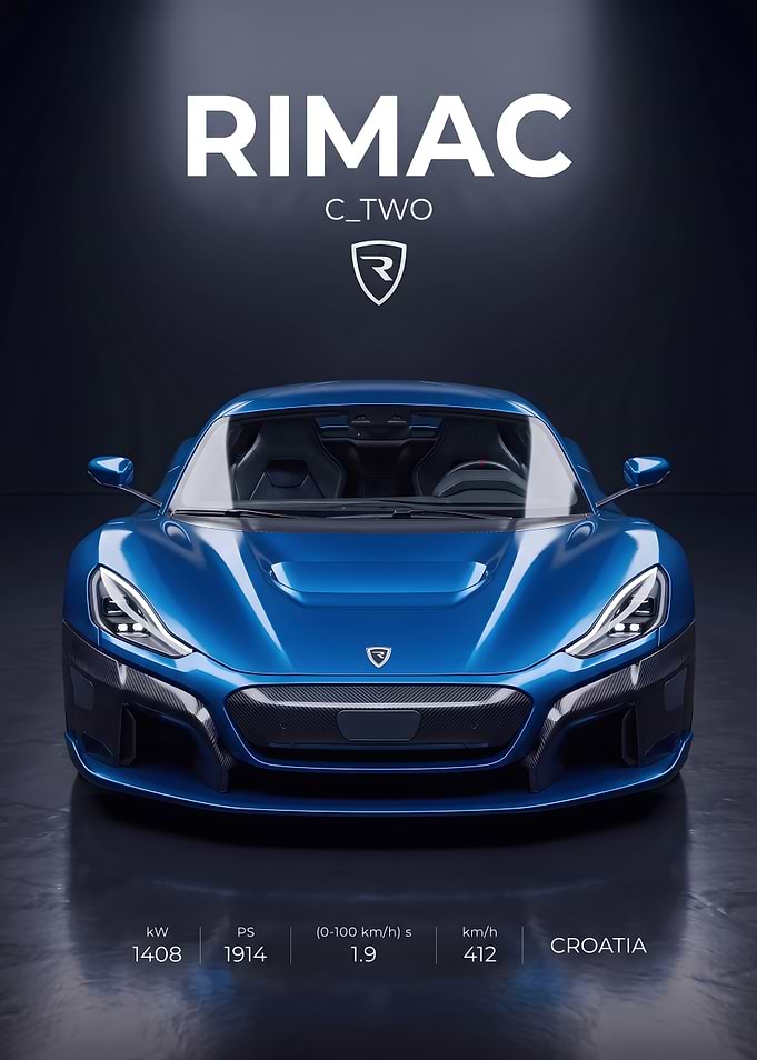 Rimac C_Two Electric Hypercar Poster