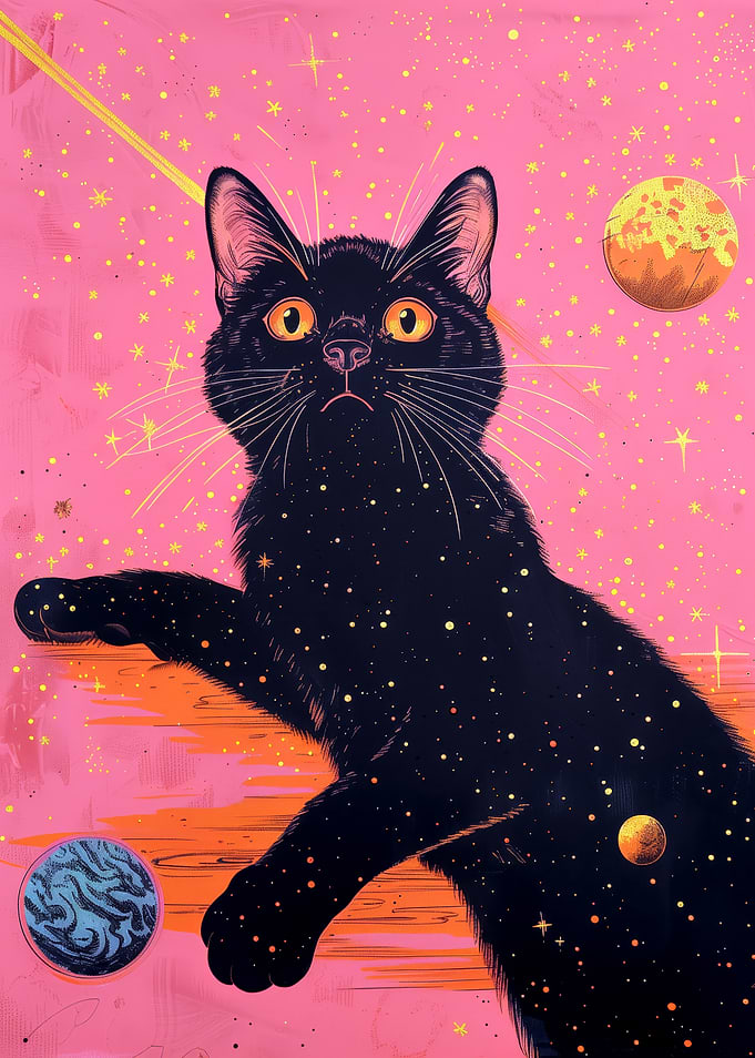 Cosmic Black Cat in Space