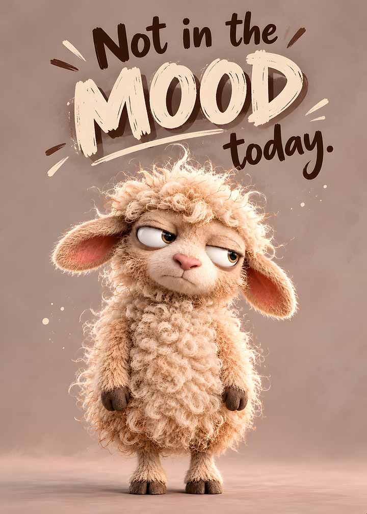 Grumpy Sheep Not in the Mood today | Quote