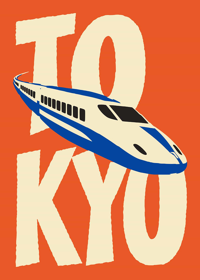 Tokyo Shinkansen Bullet Train Poster