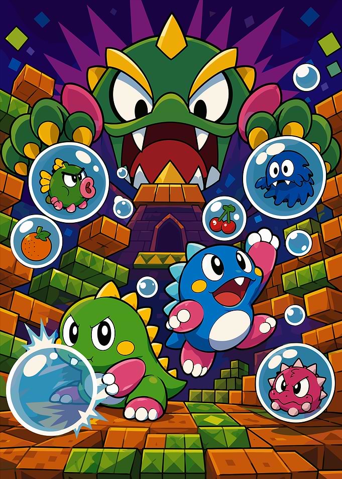 Bubble Bobble Retro Gaming Art