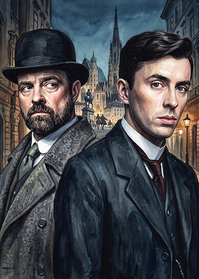 Detective Duo Vintage City Poster