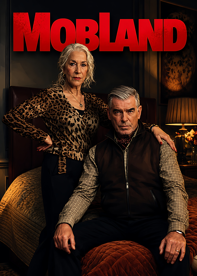 Mobland Movie Poster Featuring Helen Mirren and Pierce Brosnan