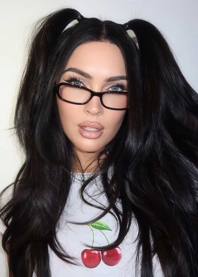 Megan Fox with Cherry Print Top