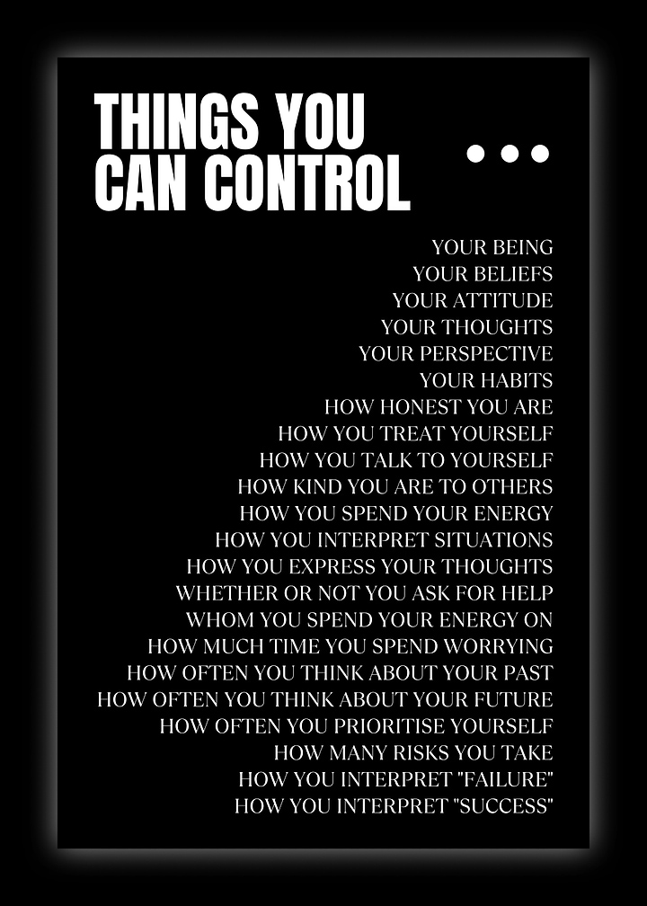 Things You Can Control Inspirational Poster