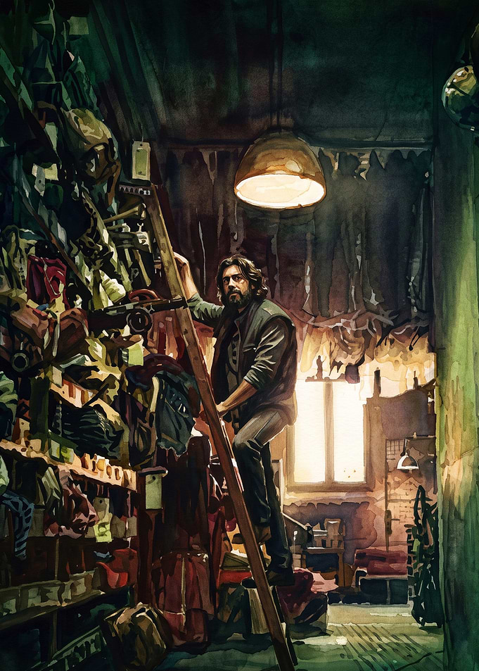 Store Room Merchant Vintage Art