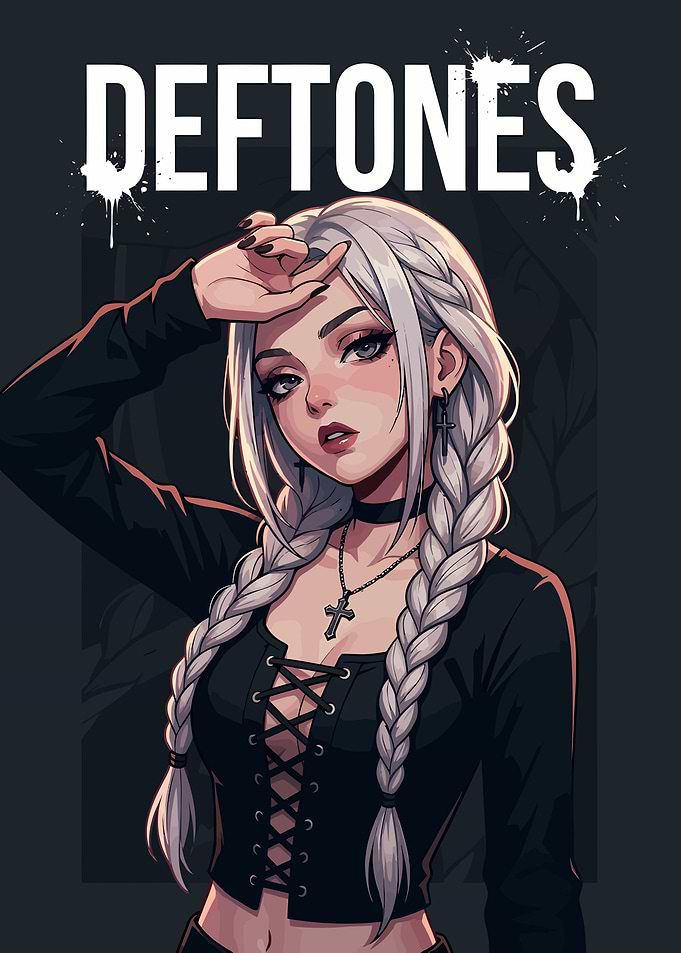 Deftones Goth Anime Girl Poster