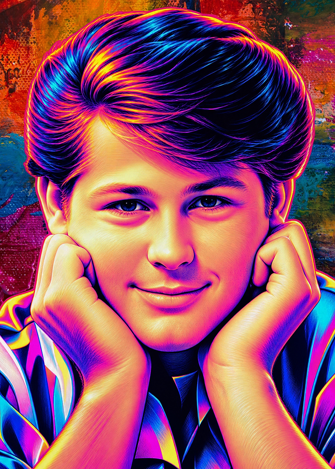 Brian Wilson Neon Pop Art Portrait of Youth