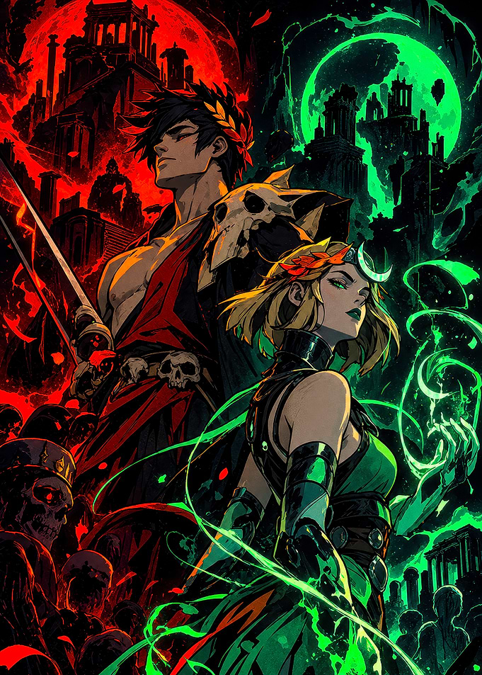 Hades Game Inspired Duo Illustration