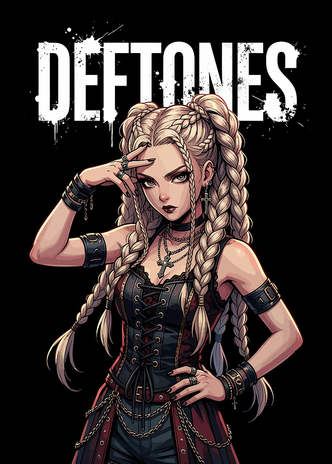 Deftones Gothic Anime Style Poster