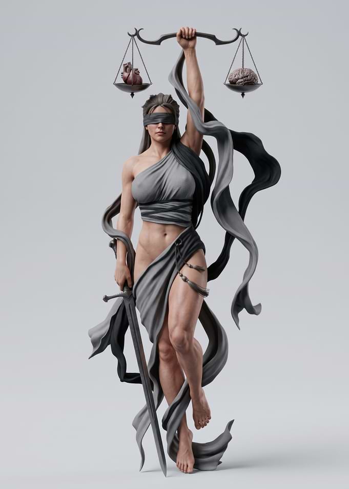 Lady Justice with Heart and Brain