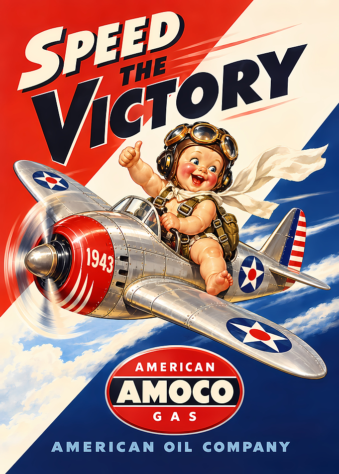 Vintage Amoco Speed the Victory Poster