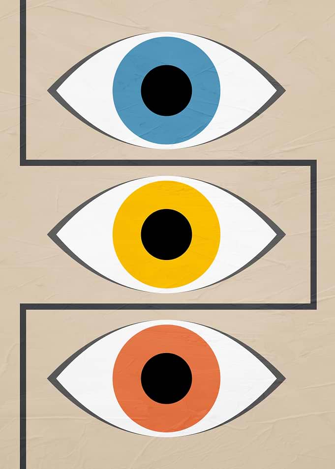 Minimalist Abstract Eyes Wall Art