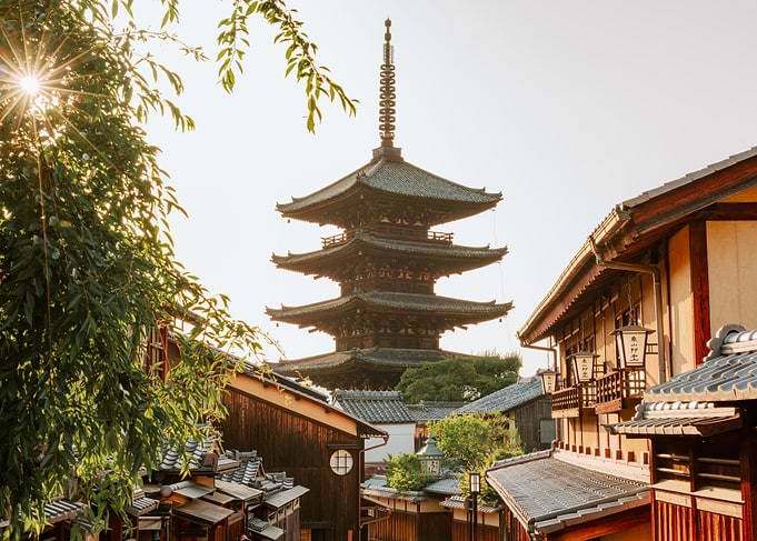 Yasaka Pagoda in Kyoto at Sunset