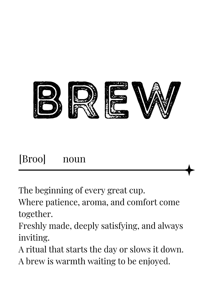 Minimalist Coffee Definition Wall Art