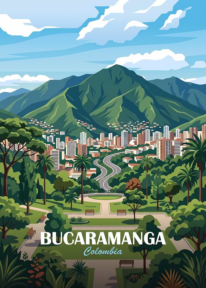 Bucaramanga Colombia Travel Poster