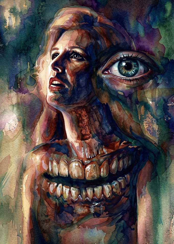 Surreal Portrait Body Horror Poster