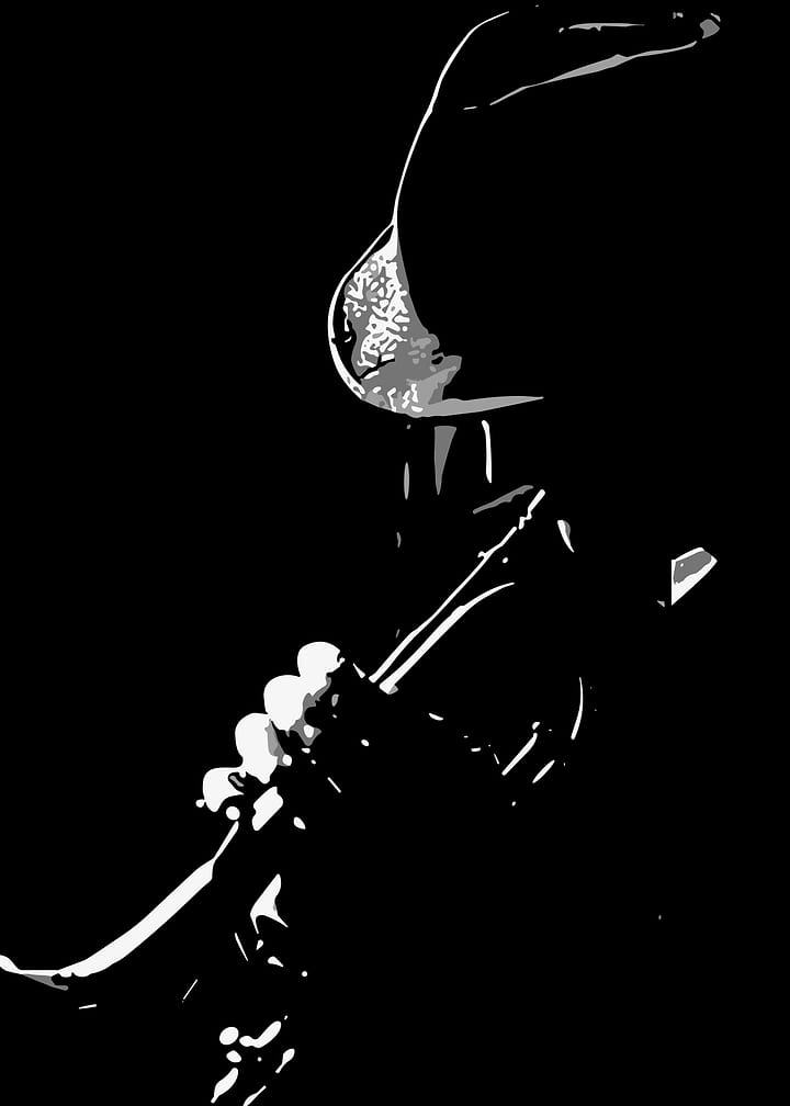 Minimalist Jazz Trumpet Player Silhouette