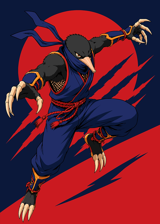 Mole Ninja Warrior Action Illustration