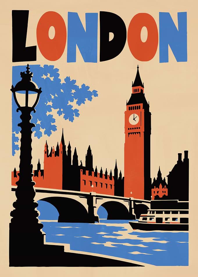 Vintage London Travel Poster