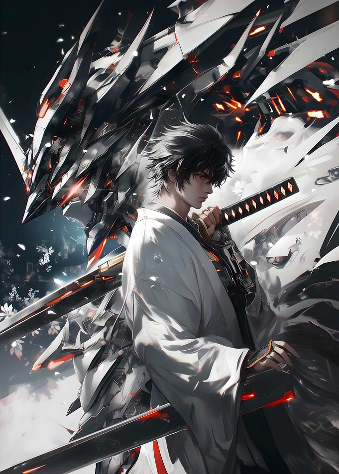 Mecha Samurai - Japanese Warrior and Cyber Guardian