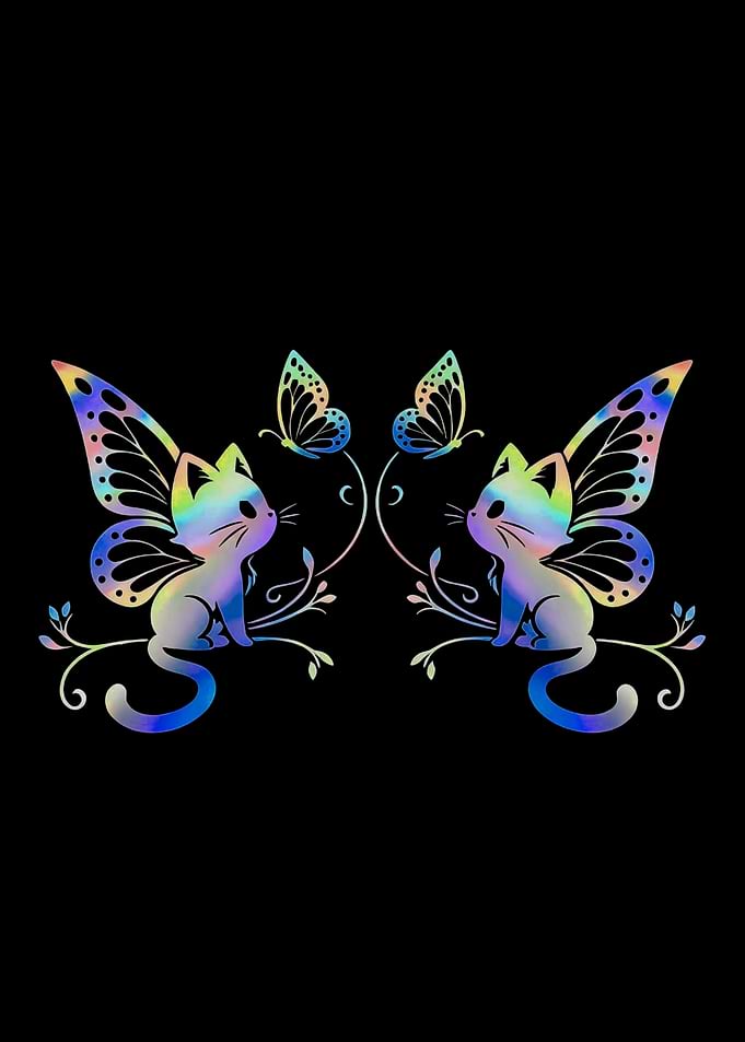 Holographic Butterfly Cat Fairies