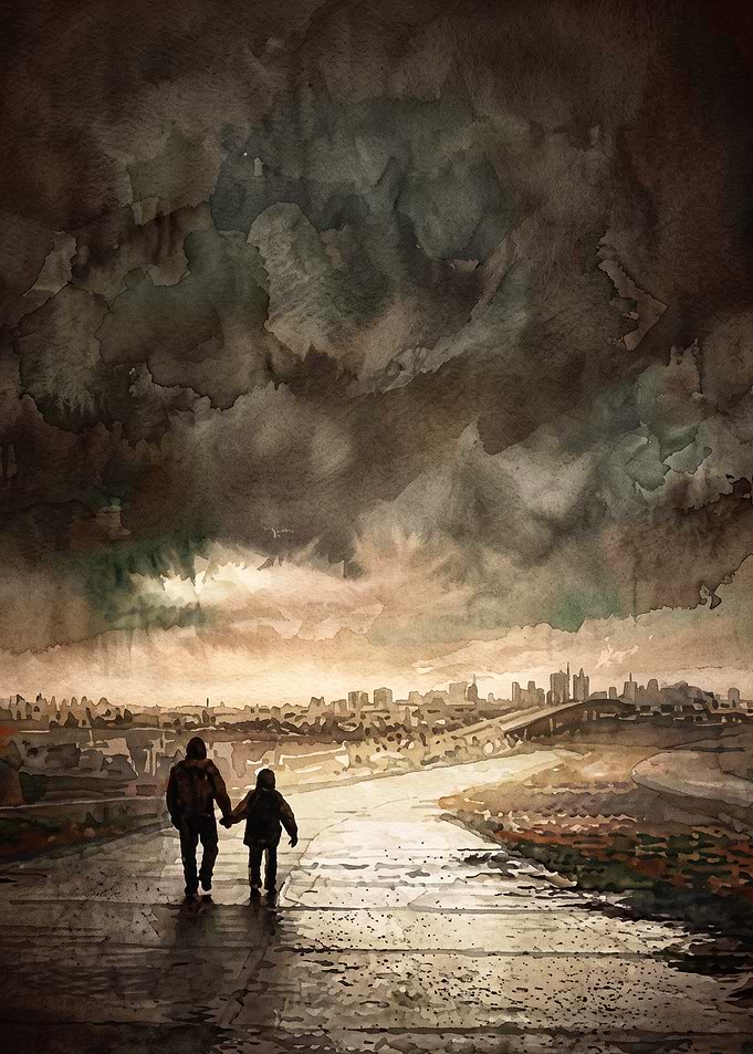 Post Apocalyptic Father Son Art