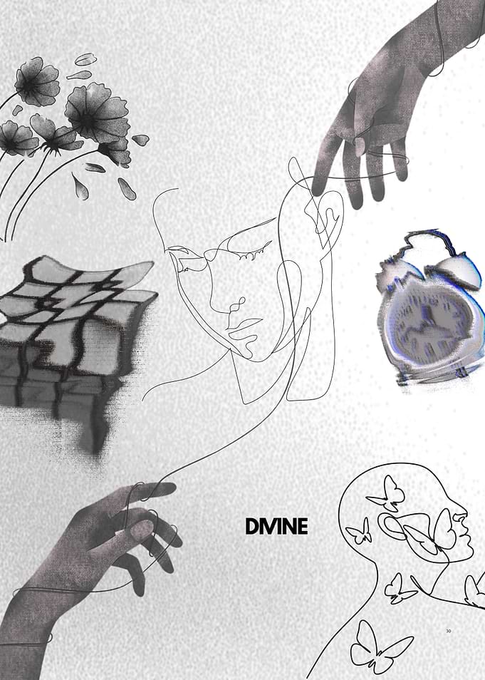 Divine Abstract Line Art Collage
