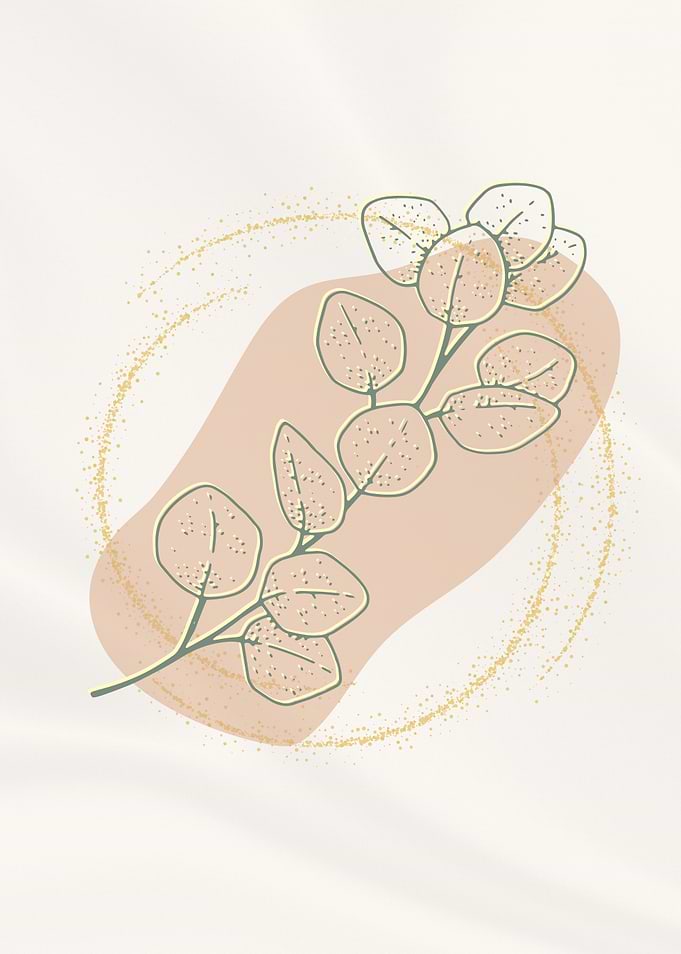 Minimalist Eucalyptus Branch Line Art