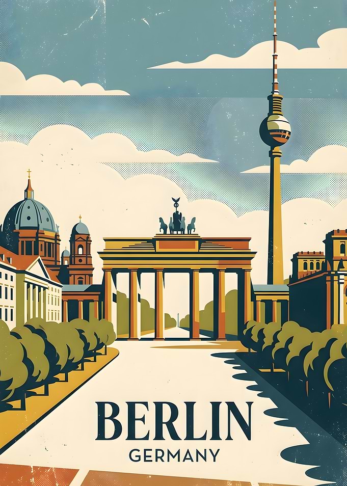 Vintage Berlin Travel Poster