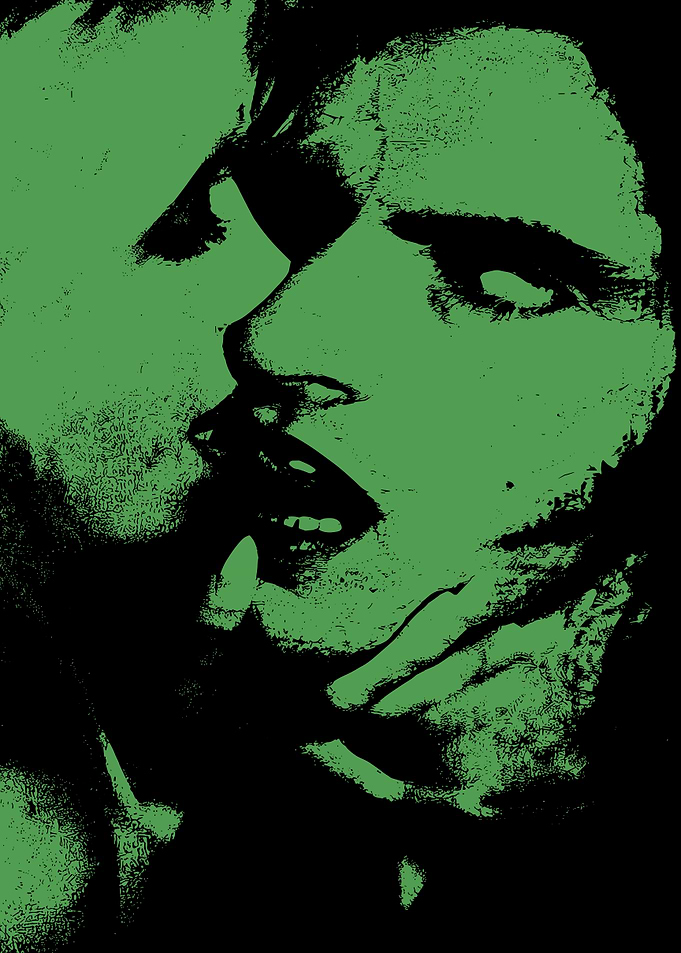Green and Black High Contrast Portrait