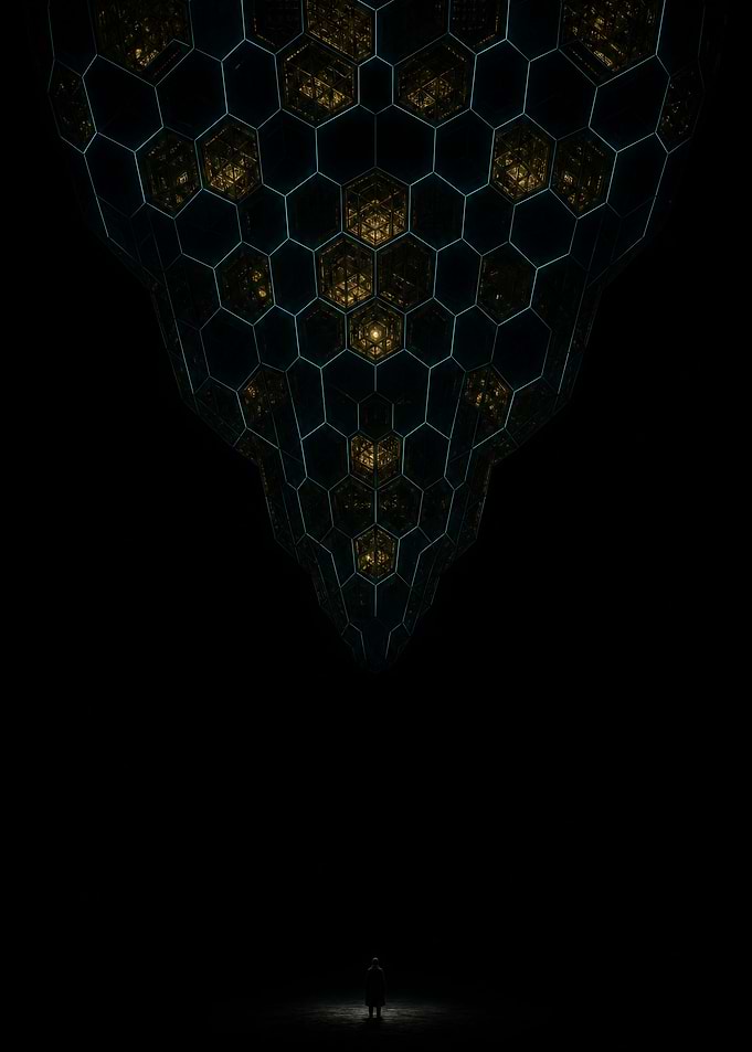 The Signal — Lone Figure Sci-Fi Dark Atmospheric Print