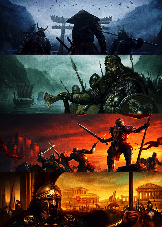 Historical Warriors Collage Art