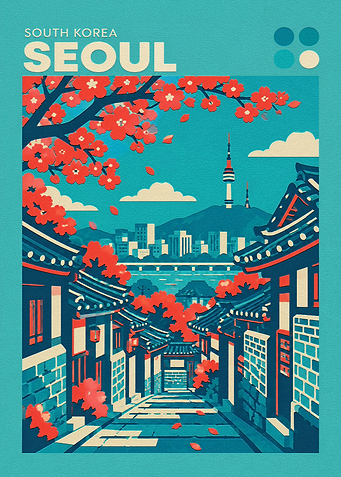 Seoul South Korea Travel Poster
