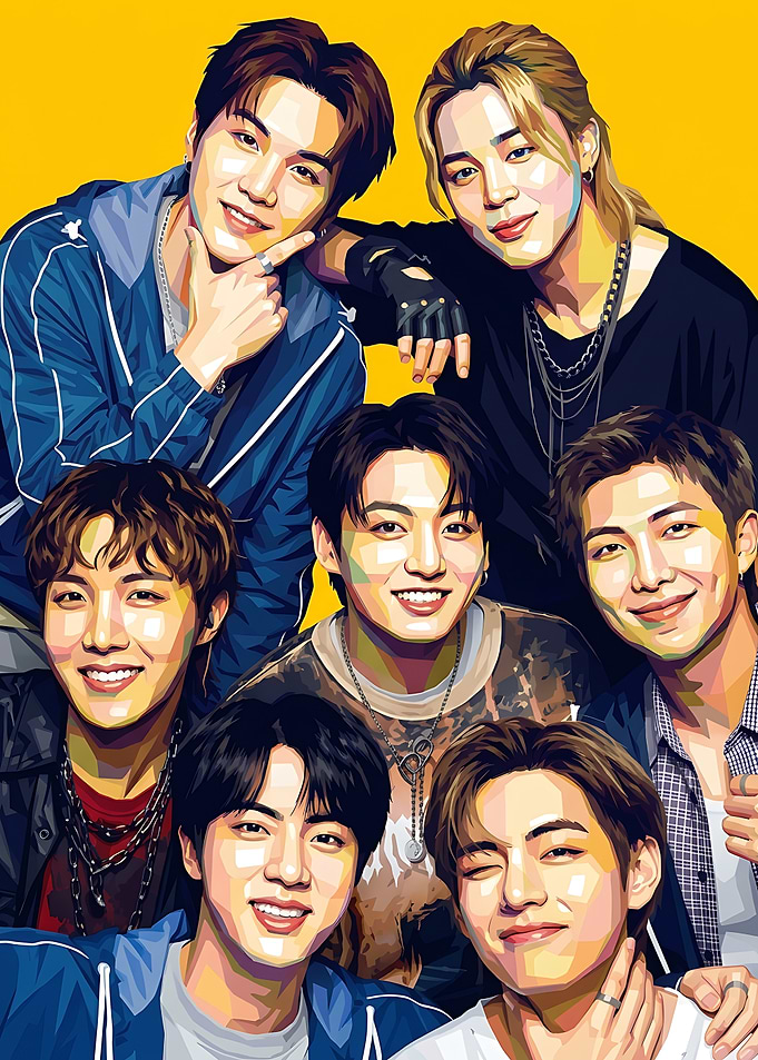 BTS Members Pop Art Portrait