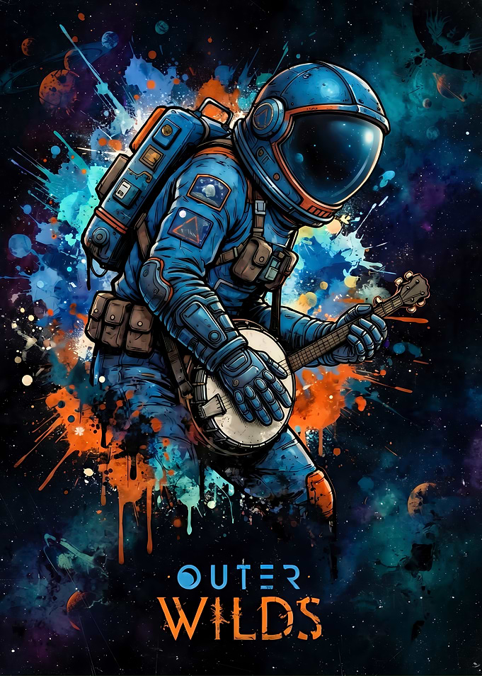 Outer Wilds Astronaut Playing Banjo